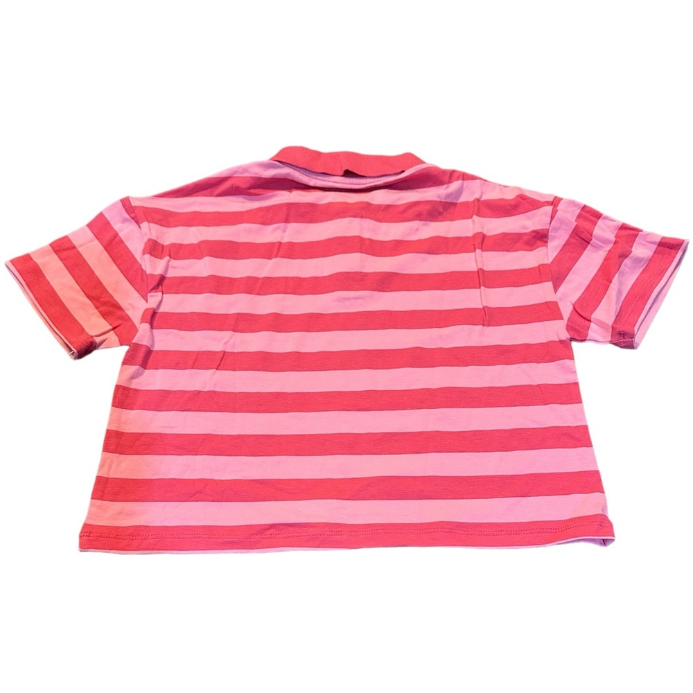 Disney Girls Pink Striped Cropped Lady & the Tramp Polo Shirt various sizes - Picture 2 of 12